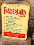 Peony Park Wooden Sign - Funderland Rides, List of Rides, 32in x 24in