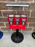 XYZ Triple Vending Candy Machine, No Keys, On Pedestal