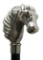 Silver or Silver Plated Figural Horse Cane with Ebony Shaft