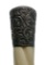 Silver and Carved Tusk or Bone Day Cane - Very Nice Contrast with the Bone and Silver Designs