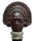 Figural African Style Girl Cane with Silver Collar and Ebony Shaft
