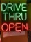 Drive Thru Open Neon Sign, - Two Colors