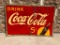 Early Tin Drink Coca-Cola Sign, Nickel 5 Cent Bottles, 18in x 28in, SST