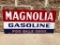 Magnolia Gasoline For Sale Here, Double Sided Porcelain Sign, DSP 30in x 14in, Old Rare Sign