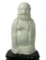 Carved Chinese Buddha or Monk Figural Cane, Figure Sits on Platform, Carved Ebony Shaft