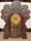 Gilbert Egyptian No. 63 Tulip Carved Kitchen Clock, 1/2 hr Strike, w/ Key, All Original, VG Cond.