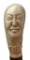 Carved Full Body Tusk or Bone Woman Cane on Wooden Shaft