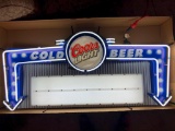 Coors Light Cold Beer Lighted Marquee Sign, Interesting, Unique and Large Sign