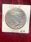 1921 P Peace Silver Dollar, Rare, High Relief
