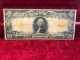 Horse Blanket Dollar, Twenty Dollar $20 Gold Certificate Series of 1906