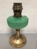 Aladdin Lamp Queen Model B Burner 1937-1939 Green Moonstone (Oil Cap & Mount Missing)