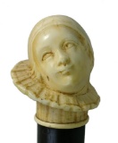 Figural Bone or Tusk Carved Woman Cane