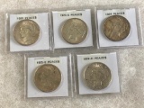 Lot of 5 - Peace Silver Dollars - 1922, 1923 S, 1924, 1925 S, 1926 D
