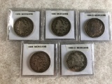 Lot of 5 Morgan Silver Dollars - 1879, 1880, 1880 S, 1884, 1886 O