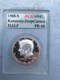 1968 S Kennedy Deep Cameo Half Dollar PR-68 - ACG 168452