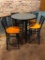 Contemporary Round Pub Table with 4 Bar Stools, 36in High, 42in High