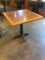 Restaurant Table, Wood & Laminate Top, Single Pedestal Iron Base, 30in x 30in x 30in