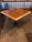 Restaurant Table, Wood & Laminate Top, Single Pedestal Iron Base, 36in x 36in x 30in