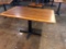 Restaurant Table, Wood & Laminate Top, Single Pedestal Iron Base, 42in x 30in x 30in