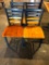 Restaurant Chairs, Lot of 4, Iron Ladder Back w/ Wooden Seat, Iron Frame by Selected Furniture