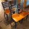 Restaurant Chairs, Lot of 4, Iron Ladder Back w/ Wooden Seat, Iron Frame by Selected Furniture