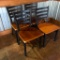 Restaurant Chairs, Lot of 4, Iron Ladder Back w/ Wooden Seat, Iron Frame by Selected Furniture