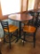 Round Pub Table with 3 Iron Ladder Back Bar Stools, Table is 42in High, 30in Wide