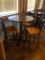 Round Pub Table with 3 Iron Ladder Back Bar Stools, Table is 42in High, 30in Wide