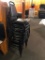 Black Padded Iron Framed Stack Chairs, Lot of 40