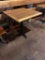 Restaurant Table, Wood & Laminate Top, Single Pedestal Iron Base, 30in x 30in x 30in