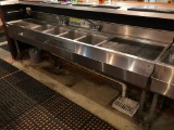 Back Bar 4-Compartment Sink, Left/Right Drain Trays, Speed Rails