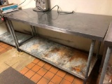Stainless Steel Prep Table w/ Undershelf & Comm. Can Opener 72in x 30in x 36in