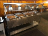 Five Burner Portable Hot Food Buffet w/ 5 Pan Capacity & 5 Warming Lights w/ Sneeze Guard