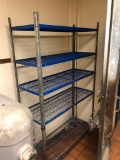 NSF Wire Rolling Shelving Unit, 5 Shelves, 18in x 80in x 48in
