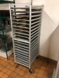 Aluminum Rolling Sheet Pan Rack, 20 Pan Capacity w/ 15+ Sheet Pans Included