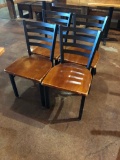 Restaurant Chairs, Lot of 4, Iron Ladder Back w/ Wooden Seat, Iron Frame by Selected Furniture