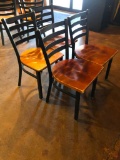 Restaurant Chairs, Lot of 4, Iron Ladder Back w/ Wooden Seat, Iron Frame by Selected Furniture