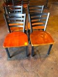 Restaurant Chairs, Lot of 4, Iron Ladder Back w/ Wooden Seat, Iron Frame by Selected Furniture