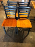 Restaurant Chairs, Lot of 4, Iron Ladder Back w/ Wooden Seat, Iron Frame by Selected Furniture