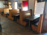 Bank of Booths, Wood Framed, Padded Seat w/ Table