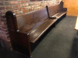 Antique Wooden Church Pew, 12ft Long, 24in Wide