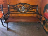 Anheuser Busch Logo Cast Iron & Wooden Park Bench, 50in x 24in x 34in