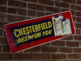 Chesterfield Cigarettes Tin Sign, 34in x 12in, SS Metal