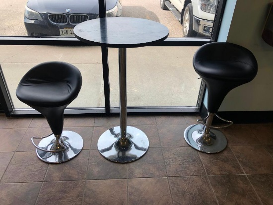 Pub Table with Two Bar Stools