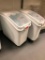 Lot of 2 Rubbermaid Rolling Ingredient Bins, 30in x 15in x 30in