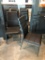 Lot of 8 Iron Base Restaurant Chairs w/ Black Padded Seat & Tall Back Rest