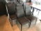 Lot of 8 Iron Base Restaurant Chairs w/ Black Padded Seat & Tall Back Rest