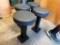 Lot of 4, Lot of 2, 19in H. Padded Vinyl Diner Stools w/ Solid Steel Pedestal Legs w/ Anchor Inserts