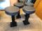 Lot of 3, Lot of 2, 19in H. Padded Vinyl Diner Stools w/ Solid Steel Pedestal Legs w/ Anchor Inserts