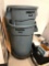 Lot of 2 BRUTE 44 Gallon Trash Cans w/ Dolly